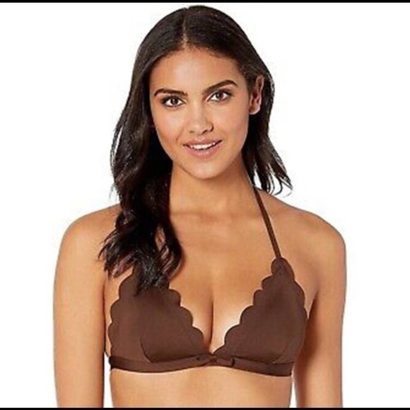 𝅺kate Spade Scalloped Edge Triangle Bikini Top NWT - Picture 1 of 8